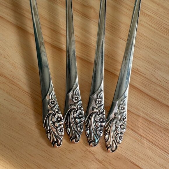 Vtg Oneida Evening Star Ice Tea Spoons Set Of 4 1950 Community Silverplated 7-1/ - Picture 2 of 7